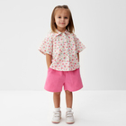 Костюм для девочки (рубашка и шорты) KAFTAN, р.30 (98-104), розовый - фото 321459496