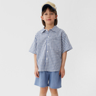 Костюм для мальчика (рубашка и шорты) KAFTAN, р.30 (98-104), синий - фото 321459513