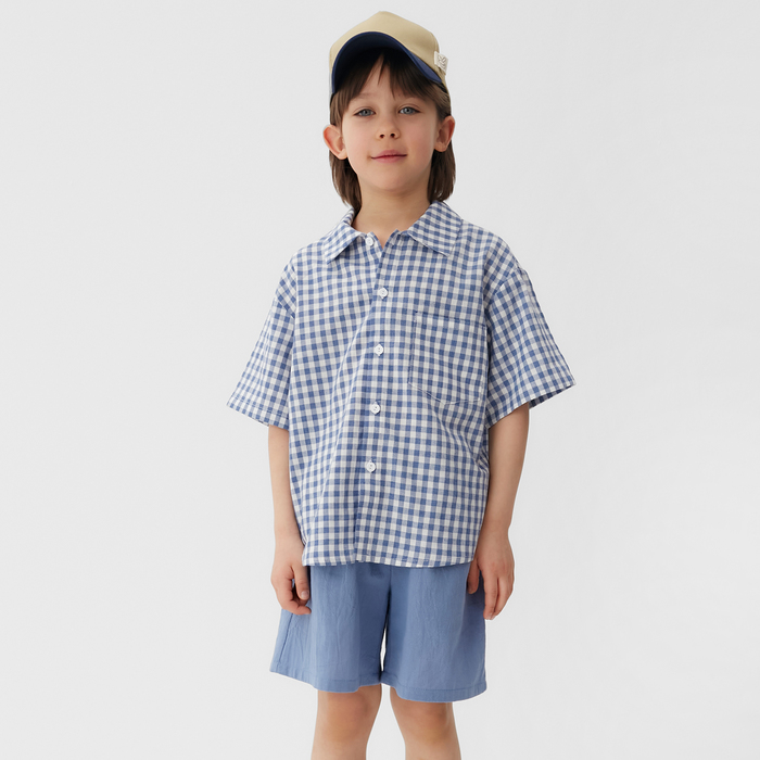 Костюм для мальчика (рубашка и шорты) KAFTAN, р.30 (98-104), синий