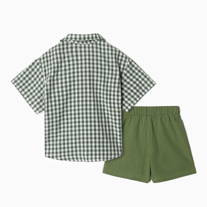 Костюм для мальчика (рубашка и шорты) KAFTAN, р.30 (98-104), зеленый