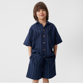 Костюм для мальчика (рубашка, шорты) KAFTAN, р.30 (98-104), синий