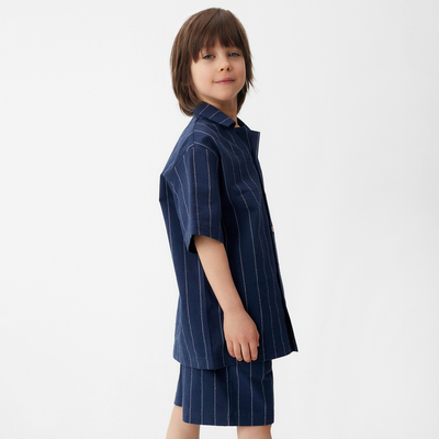Костюм для мальчика (рубашка, шорты) KAFTAN, синий, размер 30 (98-104 см)