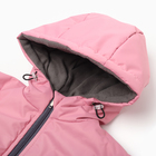 Комбинезон демисезонный для девочки, цвет розово-серый, рост 86-92 - фото 23872789