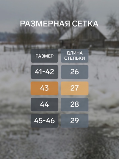 Галоши - сабо мужские утепленные, размер 43, чёрные