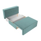 Прямой диван «Лагуна», механизм выкатной, велюр, цвет бирюзовый / бежевый - фото 121573964