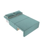 Прямой диван «Лагуна», механизм выкатной, велюр, цвет бирюзовый / бежевый - фото 121573966