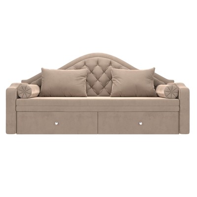 Детский диван «Сойер», механизм выкатной, велюр, цвет бежевый