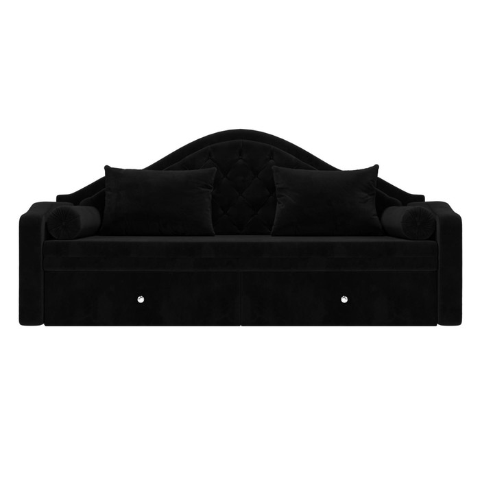 Детский диван «Сойер», механизм выкатной, велюр, цвет чёрный - фото 1906650579