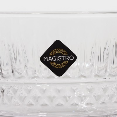 Бокалы для шампанского Magistro «Элизиум», 250 мл, 10.2×16.5 см, стекло, набор 2 шт., прозрачные