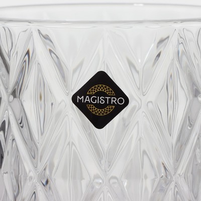 Стаканы Magistro «Богема. Ромбы», 310 мл, 8.3×9 см, набор 6 шт., вращающиеся, стекло, прозрачные