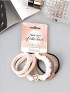 Резинка для волос QF «Жанет», набор 5 шт., нежность, 5 см - Фото 1