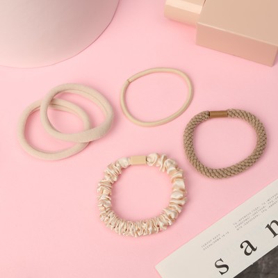 Резинка для волос QF QF «Жанет», набор 5 шт., нежность, 5 см