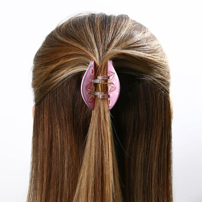 Краб для волос "Самой милой", цвет розовый, 7 х 7 х 2.5 см