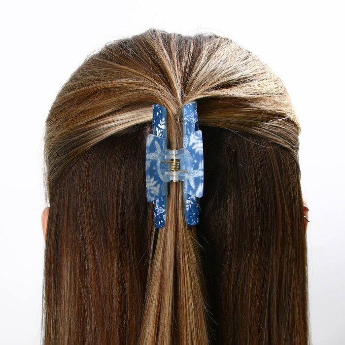 Краб для волос "Воздушной", голубой, 11 х 5 х 3 см