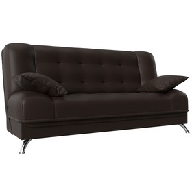 Прямой диван «Анна», механизм книжка, экокожа, цвет коричневый