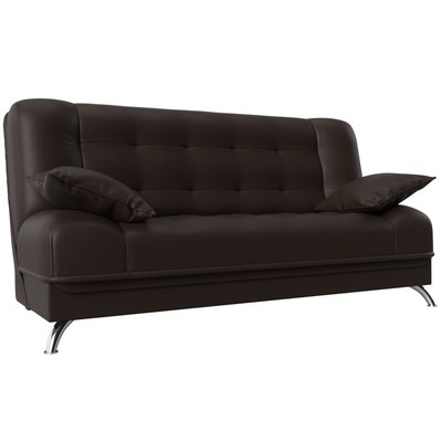 Прямой диван «Анна», механизм книжка, экокожа, цвет коричневый