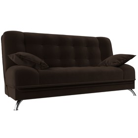 Прямой диван «Анна», механизм книжка, микровельвет, цвет коричневый