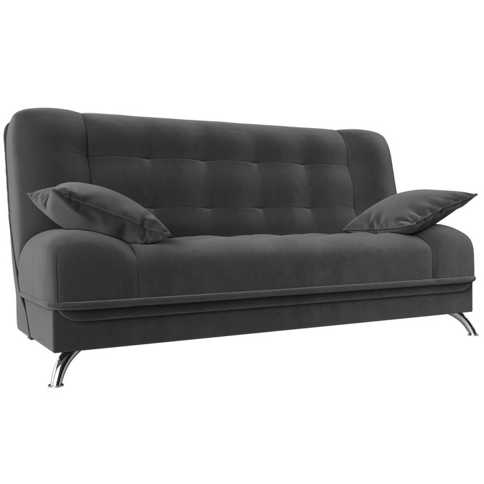 Прямой диван «Анна», механизм книжка, велюр, цвет серый - Фото 1