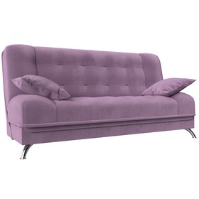 Прямой диван «Анна», механизм книжка, микровельвет, цвет сиреневый