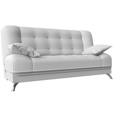 Прямой диван «Анна», механизм книжка, экокожа, цвет белый