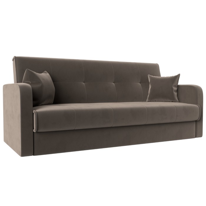 Диван прямой «Надежда», механизм книжка, велюр, цвет коричневый - Фото 1