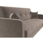 Прямой диван «Надежда», механизм книжка, велюр, цвет коричневый - Фото 4