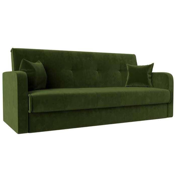 Прямой диван «Надежда», механизм книжка, микровельвет, цвет зелёный - Фото 1