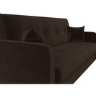 Прямой диван «Надежда», механизм книжка, микровельвет, цвет коричневый - Фото 4