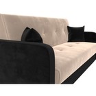 Прямой диван «Надежда», механизм книжка, велюр, цвет бежевый / чёрный - Фото 4