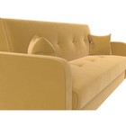 Прямой диван «Надежда», механизм книжка, микровельвет, цвет жёлтый - Фото 4