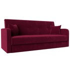 Прямой диван «Надежда», механизм книжка, микровельвет, цвет бордовый - Фото 1