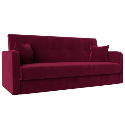 Прямой диван «Надежда», механизм книжка, микровельвет, цвет бордовый
