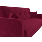Прямой диван «Надежда», механизм книжка, микровельвет, цвет бордовый - Фото 4