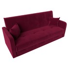 Прямой диван «Надежда», механизм книжка, микровельвет, цвет бордовый - Фото 5