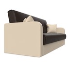 Прямой диван «Надежда», механизм книжка, экокожа, цвет коричневый / бежевый - Фото 3