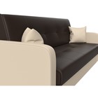 Прямой диван «Надежда», механизм книжка, экокожа, цвет коричневый / бежевый - Фото 4