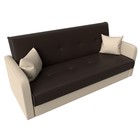 Прямой диван «Надежда», механизм книжка, экокожа, цвет коричневый / бежевый - Фото 5