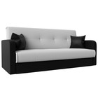 Прямой диван «Надежда», механизм книжка, экокожа, цвет белый / чёрный - Фото 1
