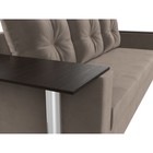 Прямой диван «Атланта Лайт», стол слева, механизм еврокнижка, велюр, цвет коричневый - Фото 7