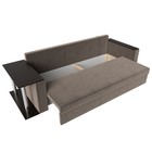 Прямой диван «Атланта Лайт», стол слева, механизм еврокнижка, велюр, цвет коричневый - Фото 3