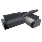 Угловой диван «Николь», правый, механизм дельфин, велюр / экокожа, цвет серый / чёрный - Фото 3