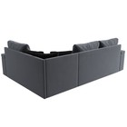 Угловой диван «Николь», правый, механизм дельфин, велюр / экокожа, цвет серый / чёрный - Фото 5