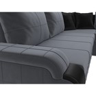 Угловой диван «Николь», правый, механизм дельфин, велюр / экокожа, цвет серый / чёрный - Фото 6