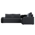 Угловой диван «Николь», правый, механизм дельфин, велюр / экокожа, цвет серый / чёрный - Фото 8