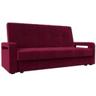 Прямой диван «Гермес Лайт», механизм книжка, микровельвет, цвет бордовый - Фото 1