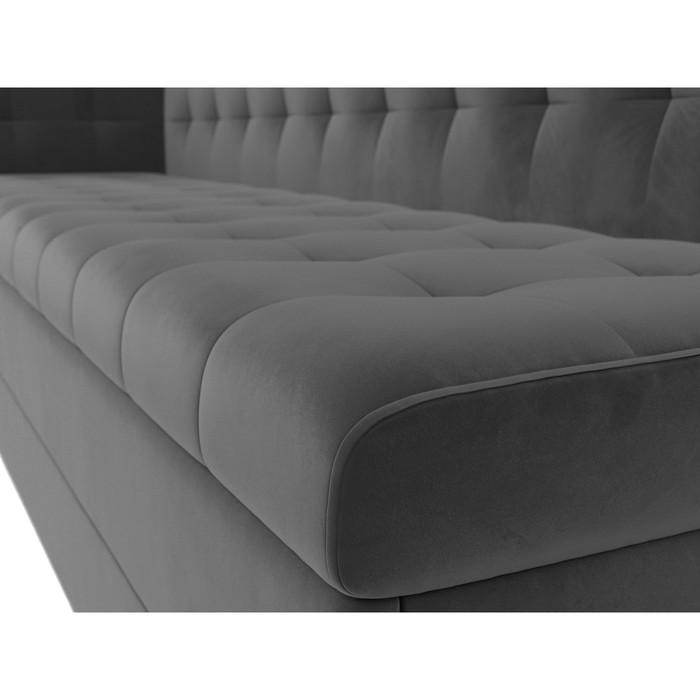 Кухонный диван «Бриз с углом слева», механизм дельфин, велюр, цвет серый - фото 1908094988