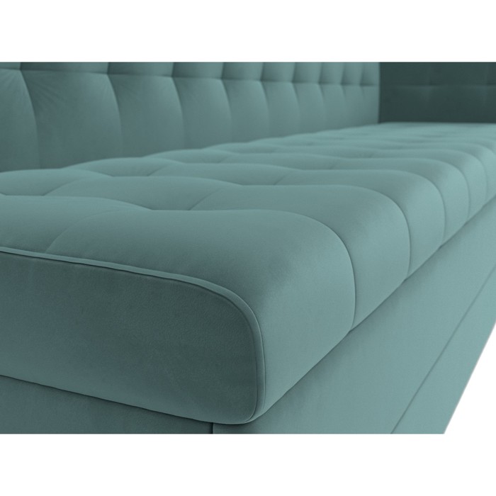 Кухонный диван «Бриз с углом справа», механизм дельфин, велюр, цвет бирюзовый - фото 1908095005