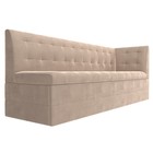 Кухонный диван «Бриз с углом справа», механизм дельфин, велюр, цвет бежевый - Фото 3