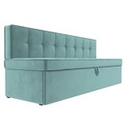 Кухонный диван «Техас», механизм дельфин, велюр, цвет бирюзовый - Фото 3