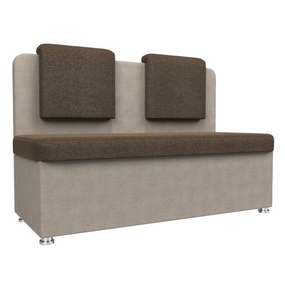 Кухонный диван «Маккон», 2-х местный, без механизма, рогожка, цвет коричневый / бежевый
